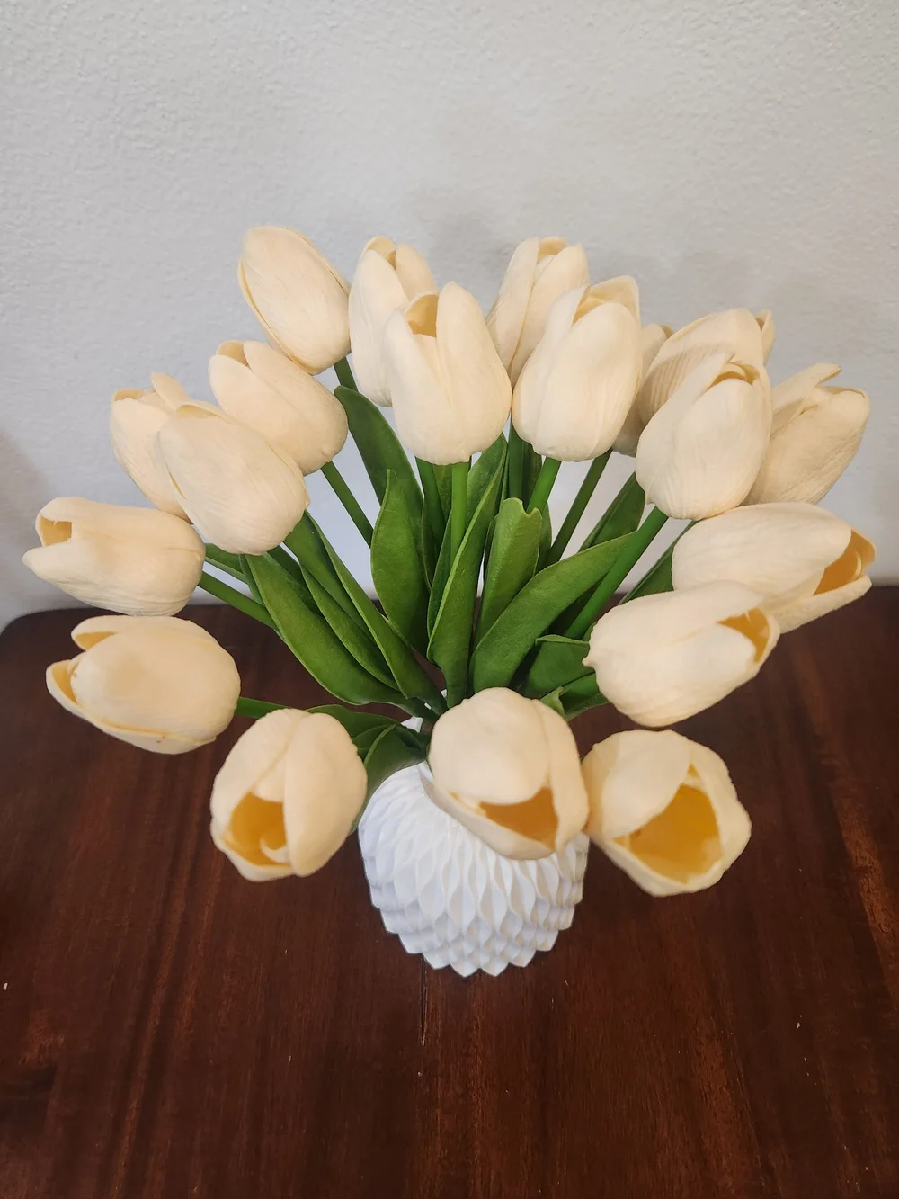 Cream Artificial Tulip Bouquet (White Vase Not Included)